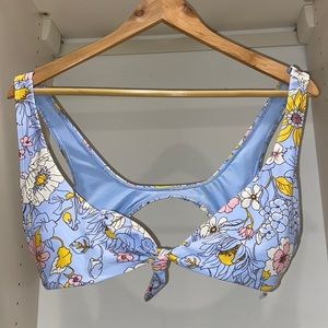 blue tie bikini top